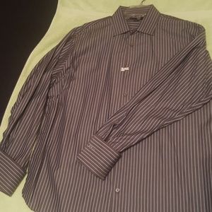 Banana Republic men's dress shirt grey stripe